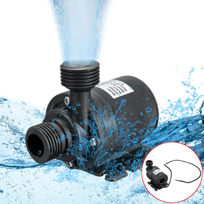 Ultra Quiet Mini DC Water Pump - 12V 19W 800L/H Brushless Motor Submersible for Aquarium, Pond Fountain