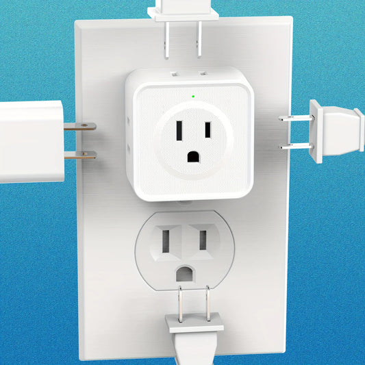 5-Way Multi Plug Outlet Extender - Wall Outlet Expander for Travel, Home, Office, Dorm - Small Electrical Outlet Splitter