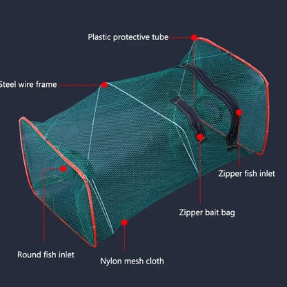 Collapsible Cast Net Fish Cage | Ideal for Crab, Shrimp, and Crayfish | Perfect Fishing Tackle for Outdoor Enthusiasts