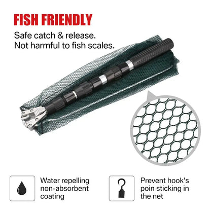 Telescoping Aluminum Alloy Fishing Net | Foldable Landing Net with Retractable Pole (130cm) | Ideal for Carp Fishing Tackle & Catch Release