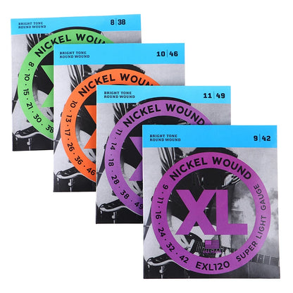 D'Addario Electric Guitar Strings Set - EXL110, EXL120, EXL130 Nickel Bronze NYXL0942 - The Strongest Choice for Real Rock - Guitar Accessories