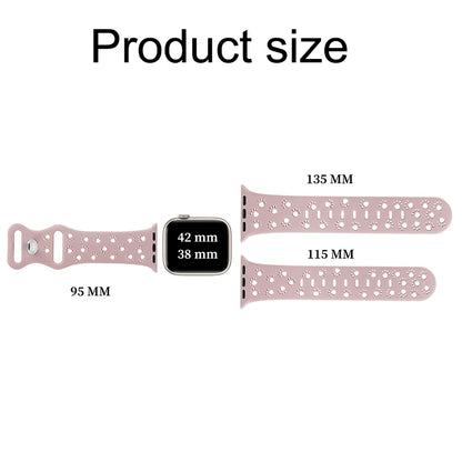 Cat's Paw Hollow Silicone Strap for iWatch Series 3-8 – Leopard Engraved Apple Watch Band ( 38mm, 40mm, 45mm, 49mm )