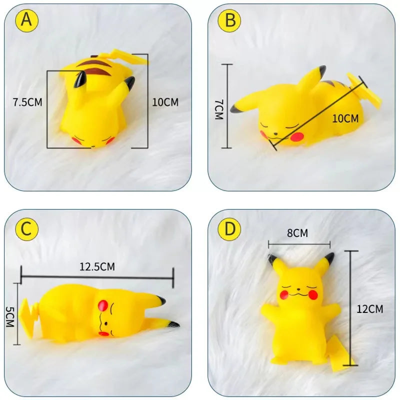 10 Piece Pokemon Night Light Set: Pikachu, Gengar, Charizard, Psyduck, Squirtle - Soft Glowing Bedside Lamps for Kids