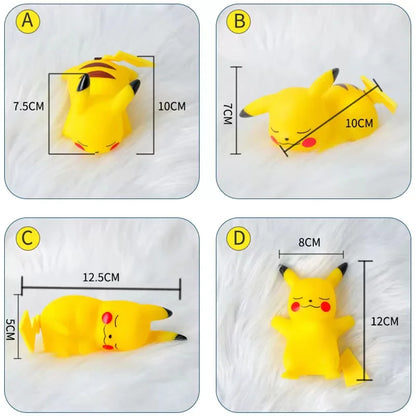 10 Piece Pokemon Night Light Set: Pikachu, Gengar, Charizard, Psyduck, Squirtle - Soft Glowing Bedside Lamps for Kids