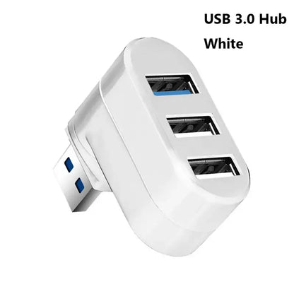 Universal Mini Rotatable USB Hub – 3 Ports (USB 3.0+2.0), High-Speed Data Transfer Splitter Adapter for Laptop, MacBook, Computer PC