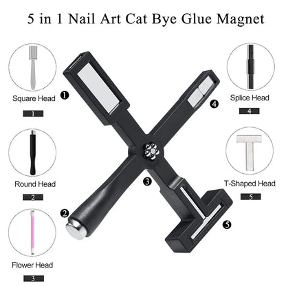 5-In-1 Multifunctional Cat Eye Magnet UV/LED Gel Nail Magnetic Stick: High-Quality Manicure Art Design Tool