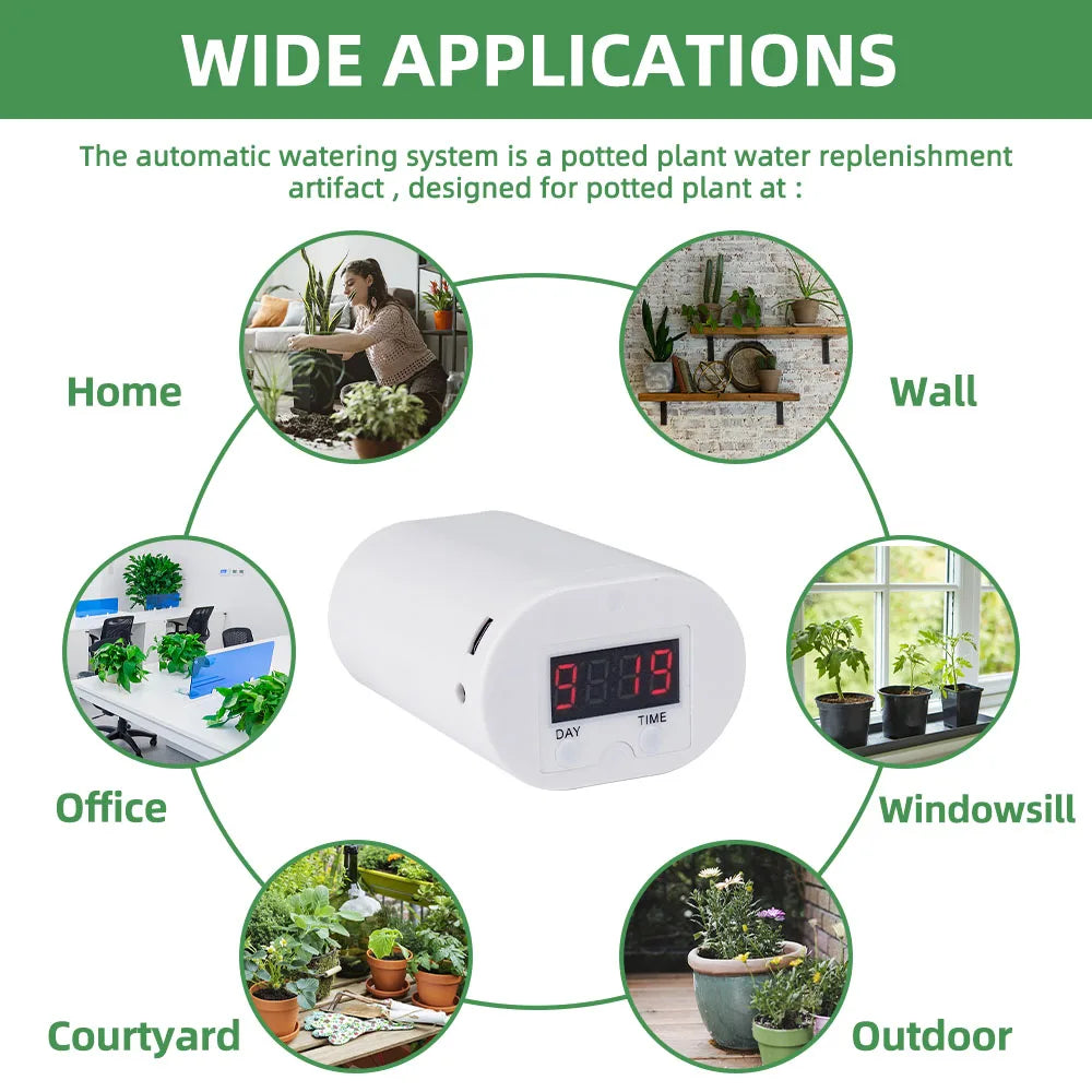 Automatic Plant Watering Pump: Home Sprinkler Drip Irrigation Device - 2/4/8/16 Heads Pump Timer System Kit Garden Tool