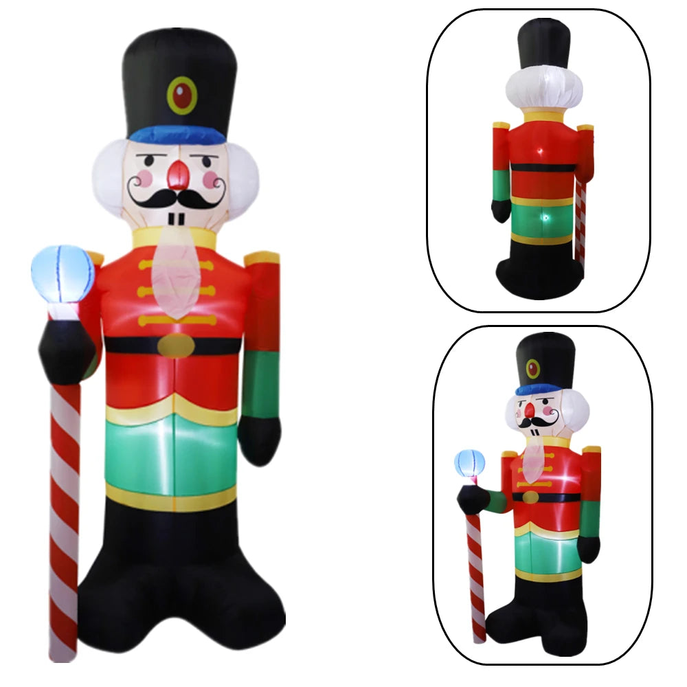 2.4M Inflatable Nutcracker Soldier with LED Light - Outdoor Christmas Decoration for Home, Yard, Garden, Indoor Xmas Decor