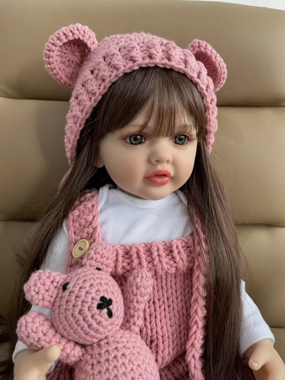 BZDOLL 55CM (22 Inch) Realistic Full Silicone Reborn Doll - Baby Bebe Newborn Girl Doll Princess Toddler Toy Gift