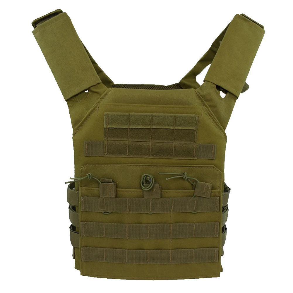 Tactical Vest Waterproof Body Armor - Lightweight JPC Molle Plate Carrier, Outdoor Hunting and Security Gear for CS Game and Jungle Use