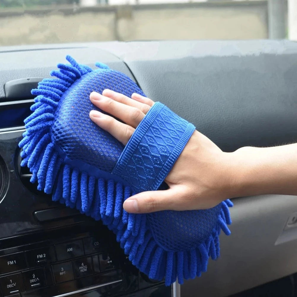 Car Wash Glove - Microfiber Chenille Sponge for Care Washing, Detailing Brush Pad, Multifunction Cleaning Tool, 1 Piece