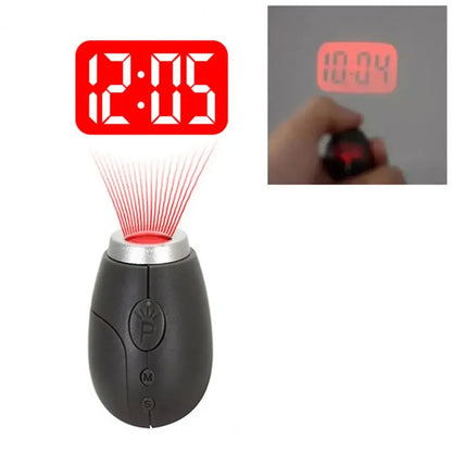 Portable Digital Projection Alarm Clock Keychain: Mini LED Projector Clock with Flashlight - Carry Time Anywhere