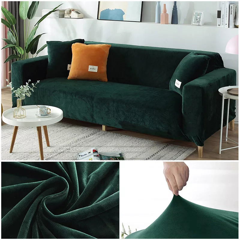 Stretch Velvet Sofa Covers - High-Quality, Modern Armchair Covers for Living Room Furniture (1/2/3/4 Seats)