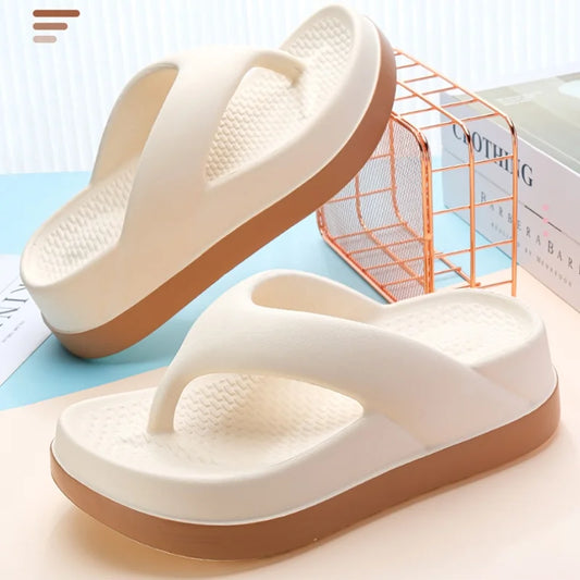 2024 Women's Flip Flops - Trendy Casual Platform Sandals, Non-Slip Outdoor Slippers, Unique Features, Flat Design