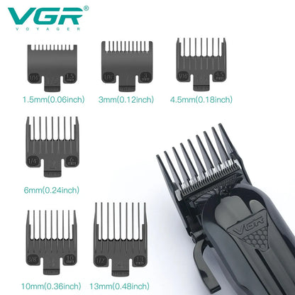 VGR Hair Clipper - Professional Cordless Rechargeable Hair Cutting Machine Trimmer with Adjustable Blades, Model V282