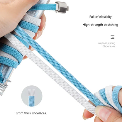 Gradient Elastic No-Tie Shoelaces: Innovative Press Lock Design for Sneakers, Flats, Kids, and Adults - Shoe Accessories