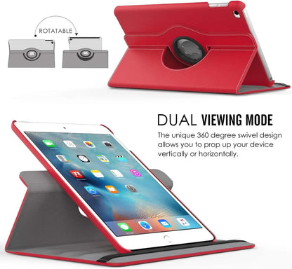 360° Rotating Case for iPad: Compatible with iPad 10.2 7th/8th/9th Gen, 10.9 Air 4, Mini 2/3/4 - Protective Cover for iPad Pro 9.7/10.5/12.9/11, 2017 Models