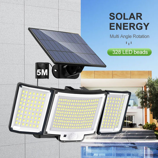 348LED Solar Lamp: Outdoor Security Light with Motion Sensor - Waterproof, Powerful Spotlight Solar for Garden and Garage Security