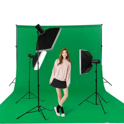 Green Screen Chromakey Photography Backdrops | Polyester Cotton Cloth | Photo Studio Stand Included | Ideal for Live Shoots - 3X6M