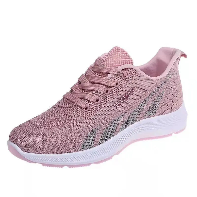 Running Shoes for Women – Breathable Summer Sneakers, Light Mesh with Air Cushion, Lace-Up Sports and Training Shoes