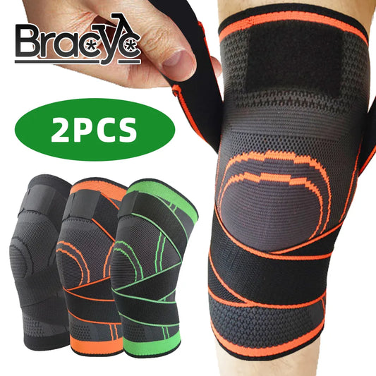 2PCS Sports Knee Pads - Pressurized Elastic Kneepad Support for Fitness, Basketball, Volleyball, Medical Arthritis Joint Protection