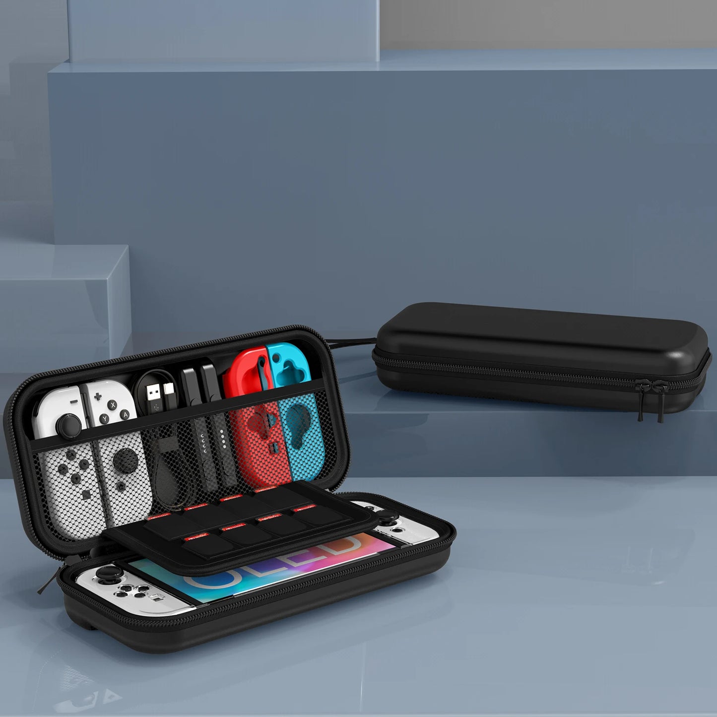 9-in-1 Accessories Kit for Switch OLED Model: Carrying Case with Protective Case for 2022 Nintendo Switch OLED Model