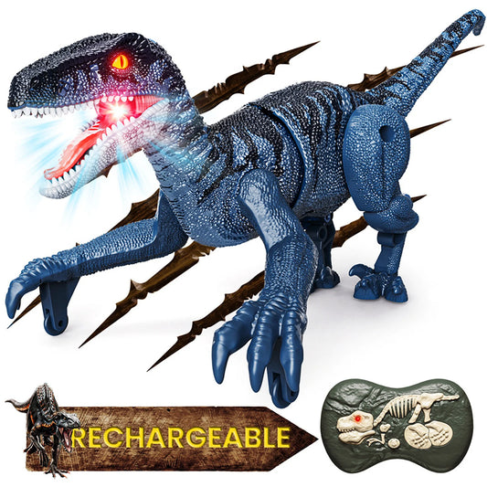 Sinovan Remote Control Dinosaur Toy - 2.4GHz Robot Walking Velociraptor, Simulation Dinosaur for Boys 3-5, Perfect Gift