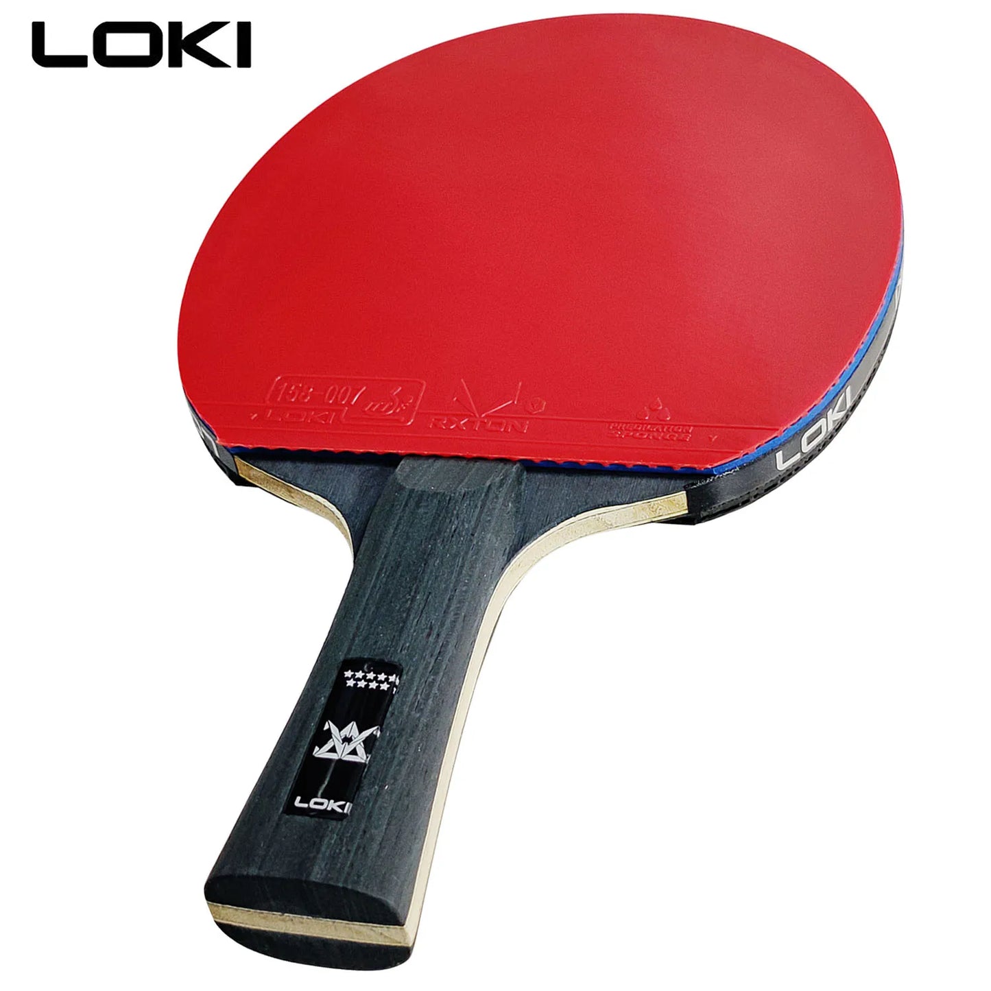 LOKI 9 Star Professional Table Tennis Racket - 5+2 Carbon Ping Pong Paddle with Sticky Rubbers, Ultra Offensive, Available in 6/7/8/9 Star Ratings