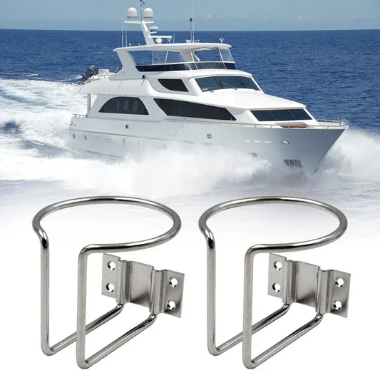 Universal Stainless Steel Boat Ring Cup Holder - Durable Drink Holder for Marine, Yacht, Truck, RV, Car Trailer Hardware