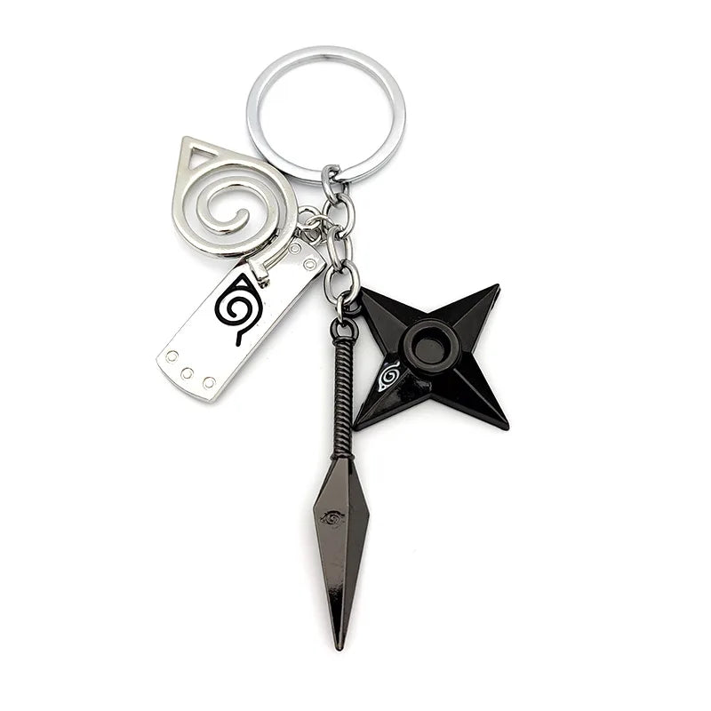 Naruto Anime Keychain - Ninja Kunai, Shuriken & Red Cloud Accessories for Car, Backpack - Perfect Gift for Fans