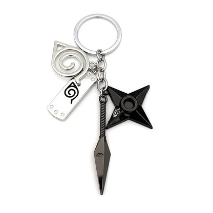 Naruto Anime Keychain - Ninja Kunai, Shuriken & Red Cloud Accessories for Car, Backpack - Perfect Gift for Fans