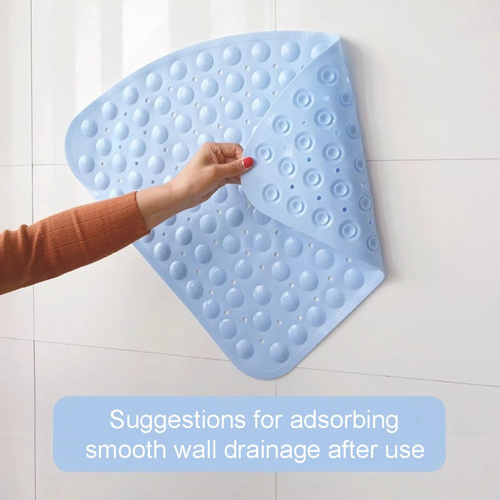 54x54cm Anti-Slip PVC Corner Shower Mat with Suction Cups – Hotel and Home Bathroom Cushion