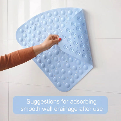 54x54cm Anti-Slip PVC Corner Shower Mat with Suction Cups – Hotel and Home Bathroom Cushion