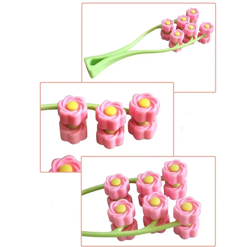 Portable Flower-Shaped Facial Massager Roller - Anti-Wrinkle Face-Lift Slimming and Relaxation Beauty Tool for Finger Massage