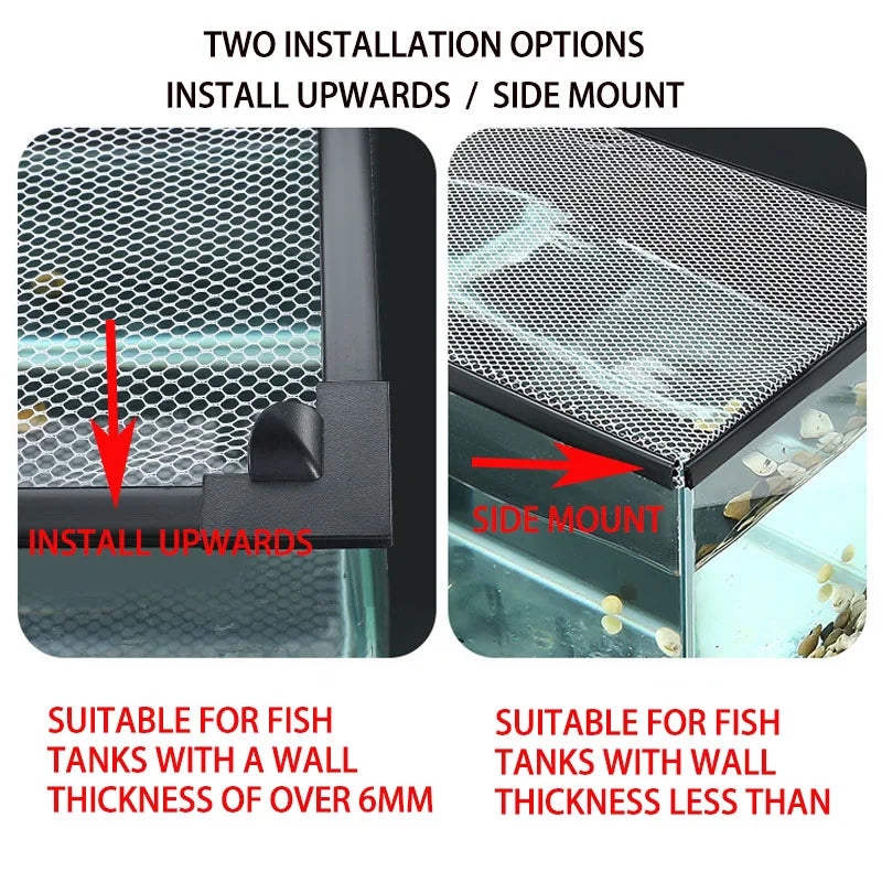 Invisible Magnetic Fish Tank Anti-Jump Net - Suction Sea Tank Escape Cover for Secure Enclosure