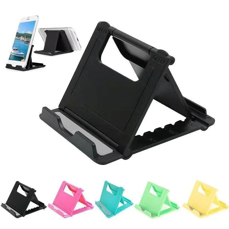 Mini Creative Portable Folding Plastic Phone and Tablet Stand - Universal Holder for iPhone 15, 14, 13, 12, Xiaomi, Samsung