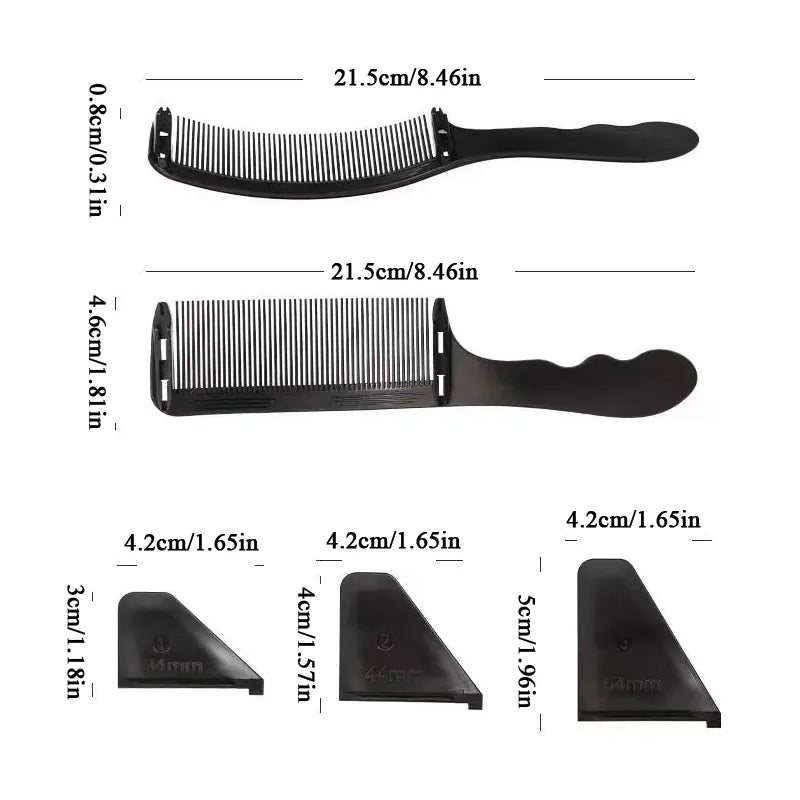 Professional S-Shape Barber Guide Comb: Curved Flat Top Positioning Hair Clipper Comb - Anti-Static Styling Tool for Salon Haircuts