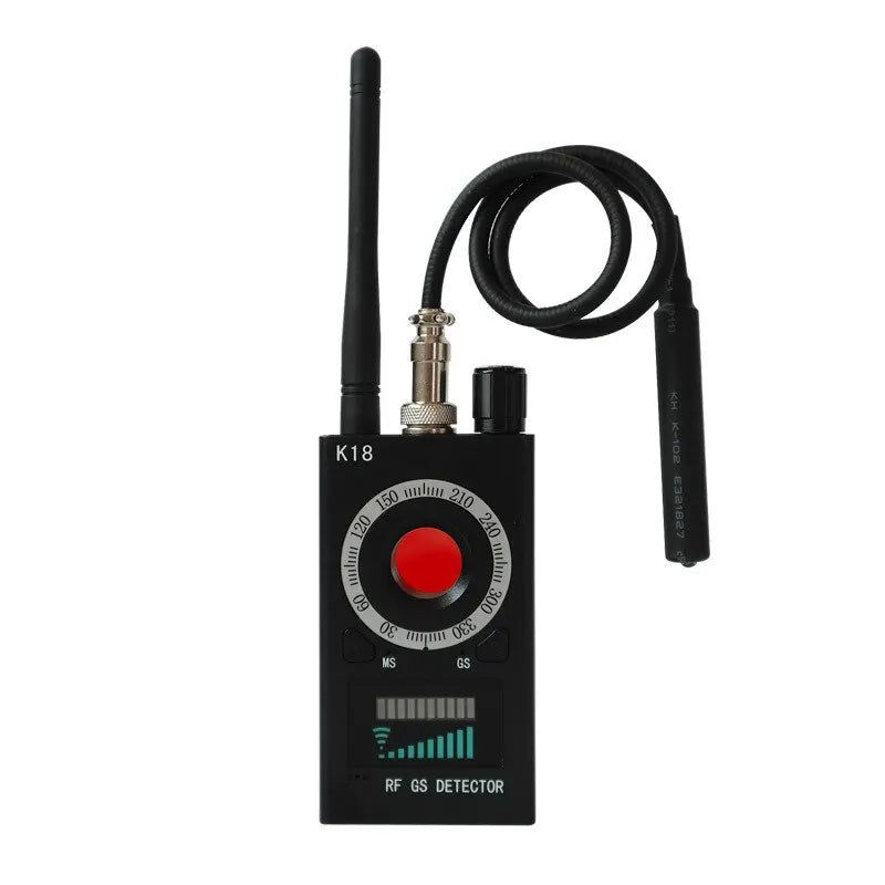 K18 Multi-Function Anti-Spy Camera Detector - Wireless Lens Device Finder, 1MHz-6.5GHz GSM Audio Bug and GPS RF Signal Tracker