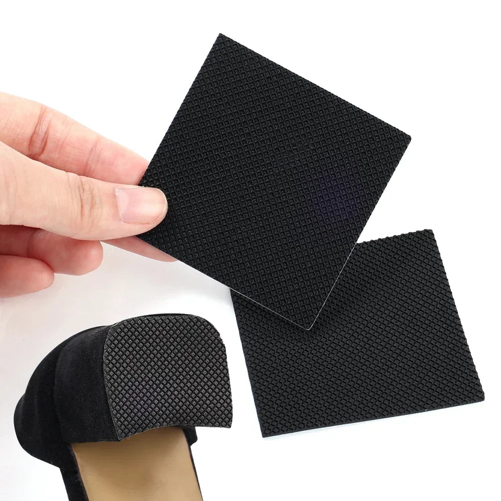 10/2Pcs Women's High Heel Sole Protectors - Black Anti-Slip, No-Adhesive Sticker Pads for Sandals and Oxfords