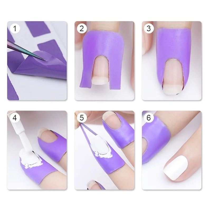 Nail Polish Protector: Disposable Peel-Off Tapes for Skin & Nails - Glue Stickers for Varnish Protection, Manicure Finger Tools