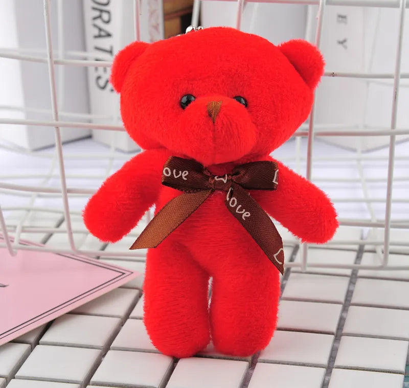 50pcs Mini Bear Plush Keychains - Stuffed Toy Lot, Doll Bag Pendants, Ideal for Wedding Decorations and Kids Birthday Party Gifts