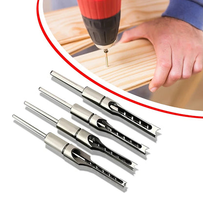 HSS Square Hole Drill Set - Woodworking Auger Mortising Chisel Drill Tools by JUSTINLAU - DIY Furniture Square Woodworking Drill