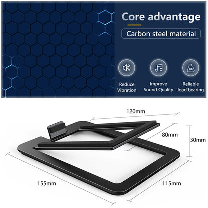 Carbon Steel Speaker Support Base - Tabletop Stand with Shock Absorption for Enhanced Sound Quality