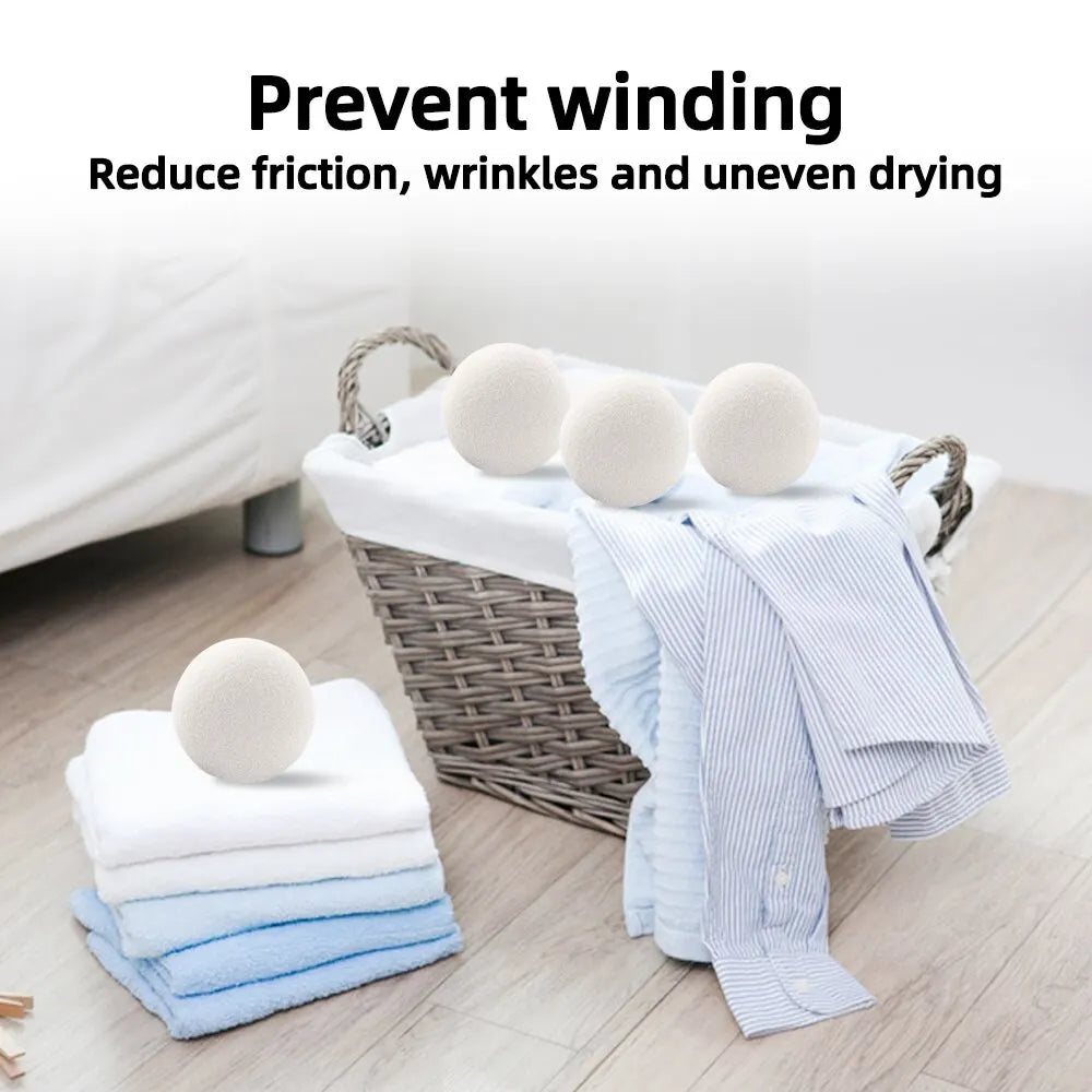 3Pcs Wool Drying Ball Set - Antistatic Anti-winding Household Drying Balls for Reusable Washing Machine Parts, 6cm