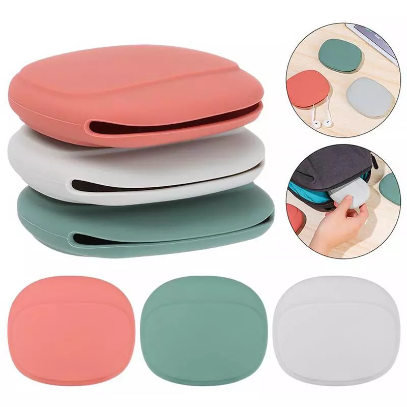 Silicone Headphone Storage Box: Earphone, Data Cable, U Disk Organizer - Cute Coin Purse Case for Home and Travel