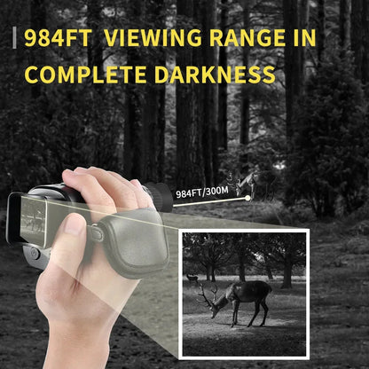 1080P HD Infrared Monocular Night Vision Camera | 5X Digital Zoom for Outdoor Hunting & Search up to 300m