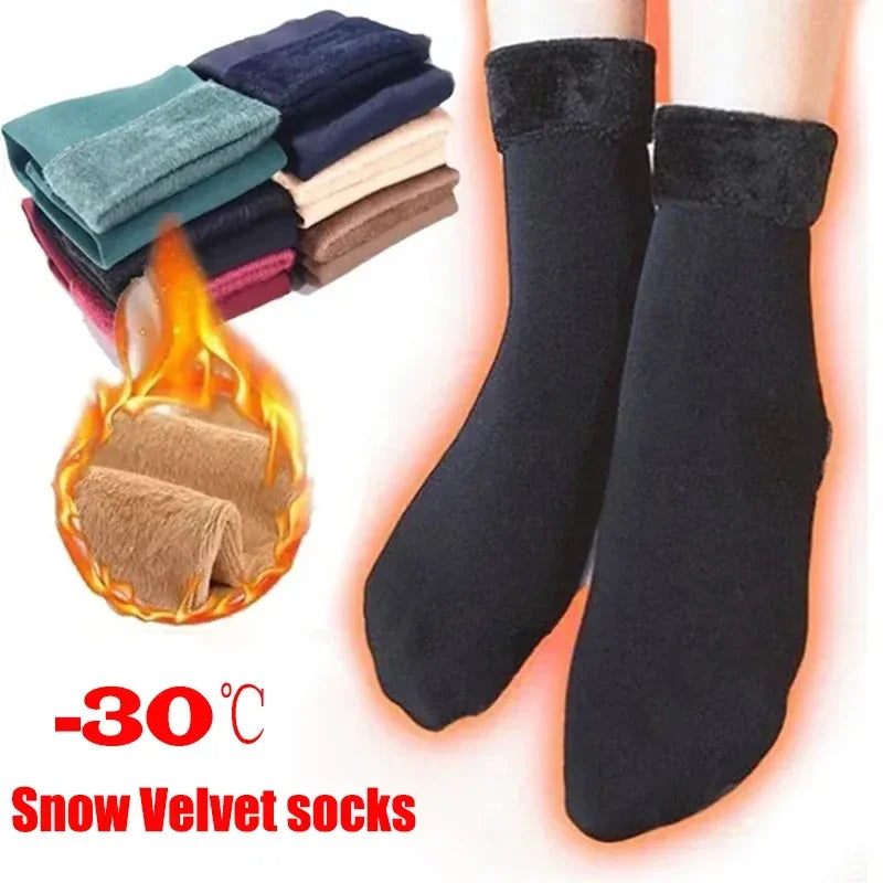 10 Pair Women's Winter Warm Short Socks - Thicken Thermal Cashmere Wool, Nylon Snow Velvet Boots - Home Floor Calcetines