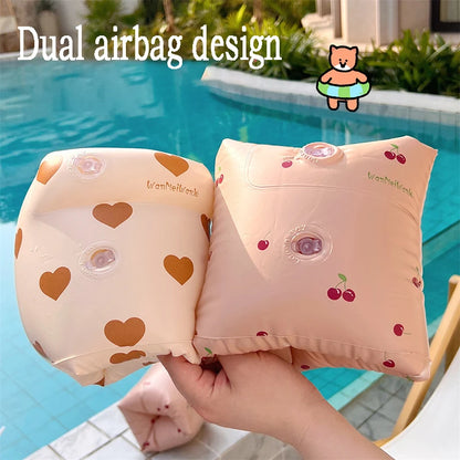 Cartoon Printed Swim Arm Floaties - Inflatable Swimming Arm Bands for Adults and Kids