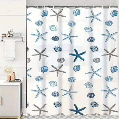 Patterned PEVA Shower Curtain – Waterproof Bathroom Partition and Decorative Accessory