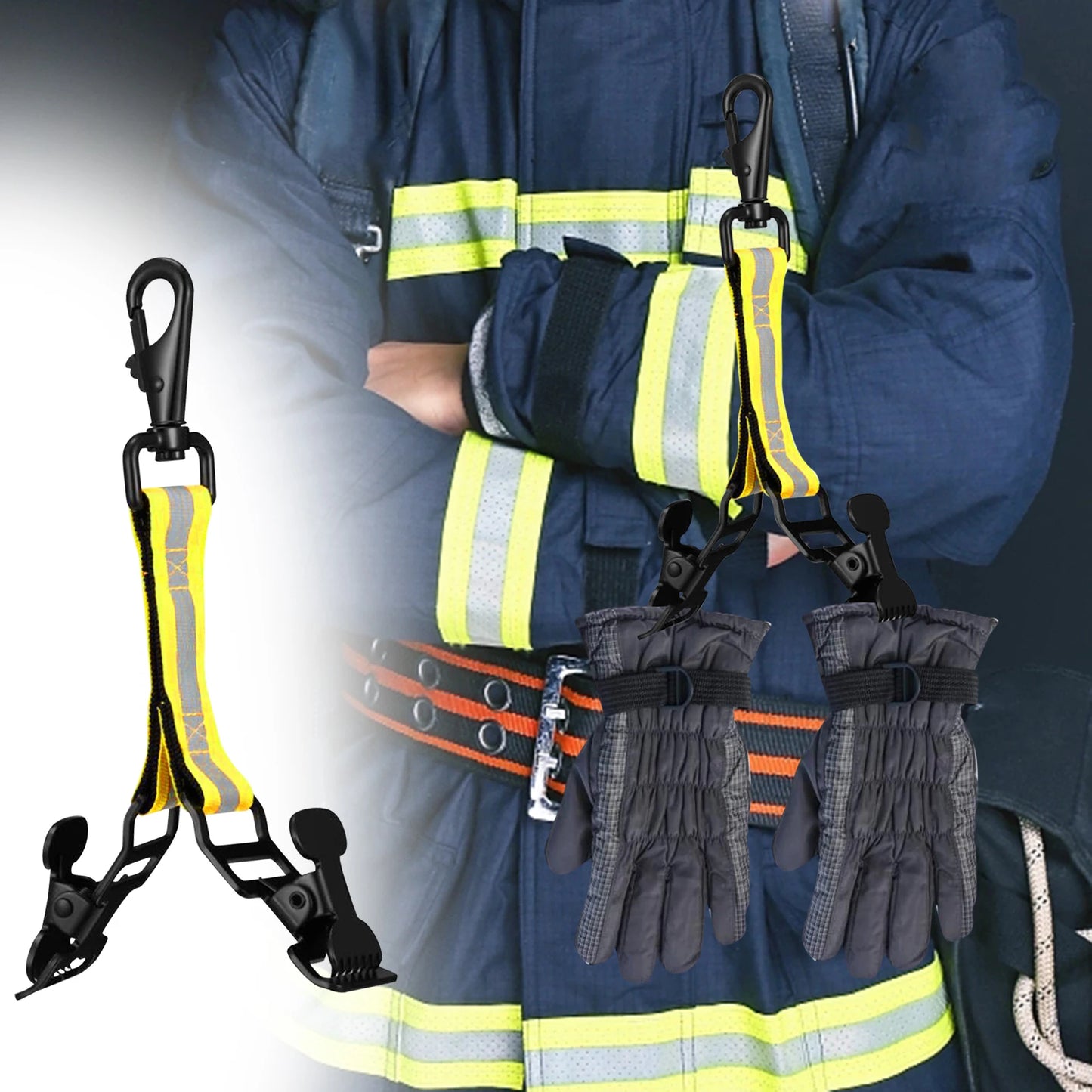 Durable Firefighter Glove Strap: Nylon Turnout Gear Holder for Cold Weather Gloves